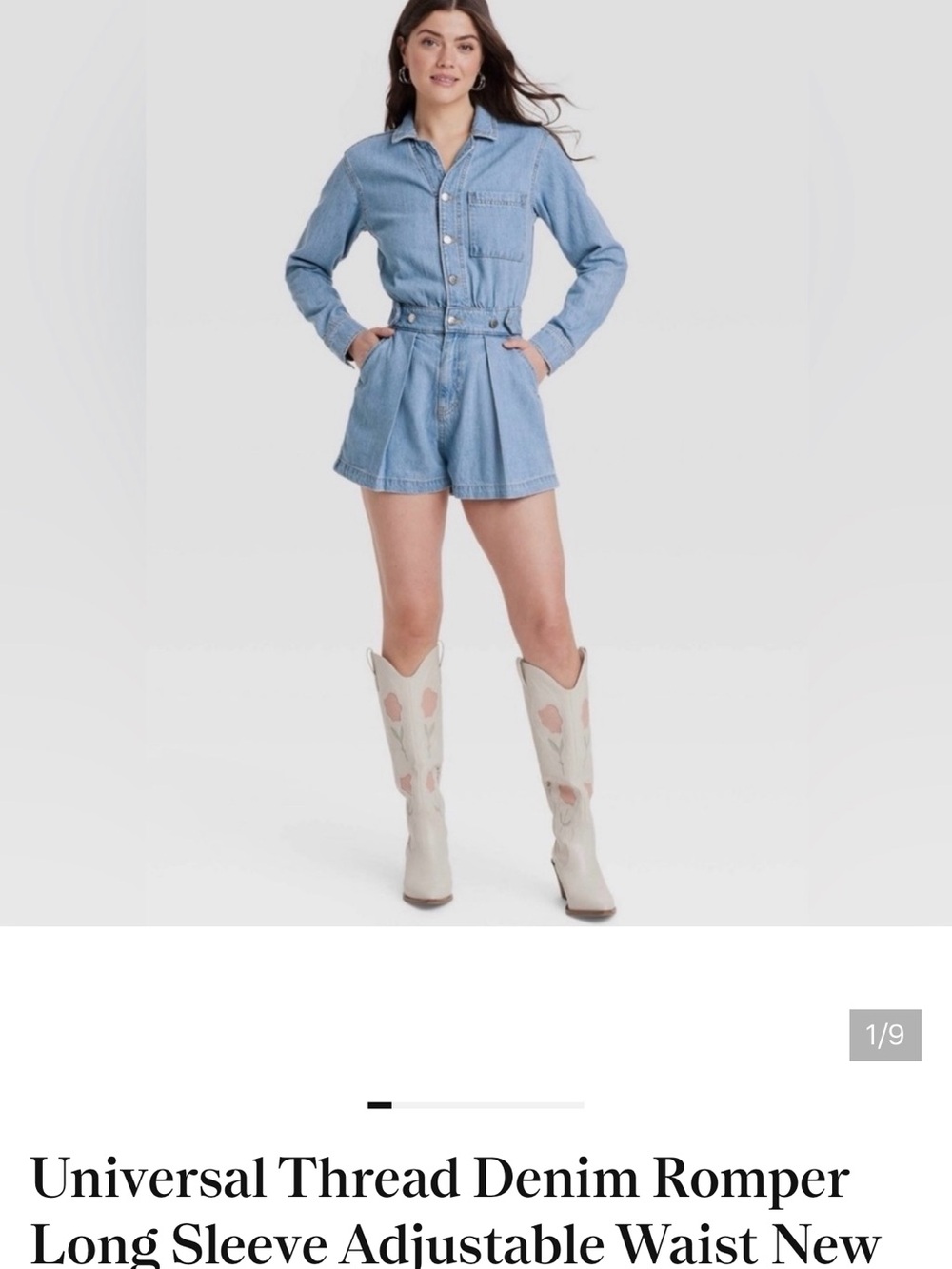 Target Light Blue Denim Romper